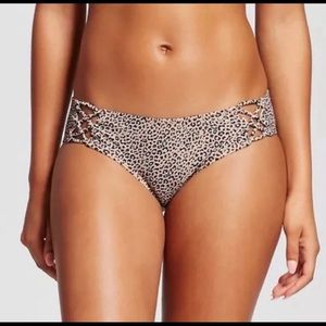 Xhilaration leopard print lace up bikini bottoms
